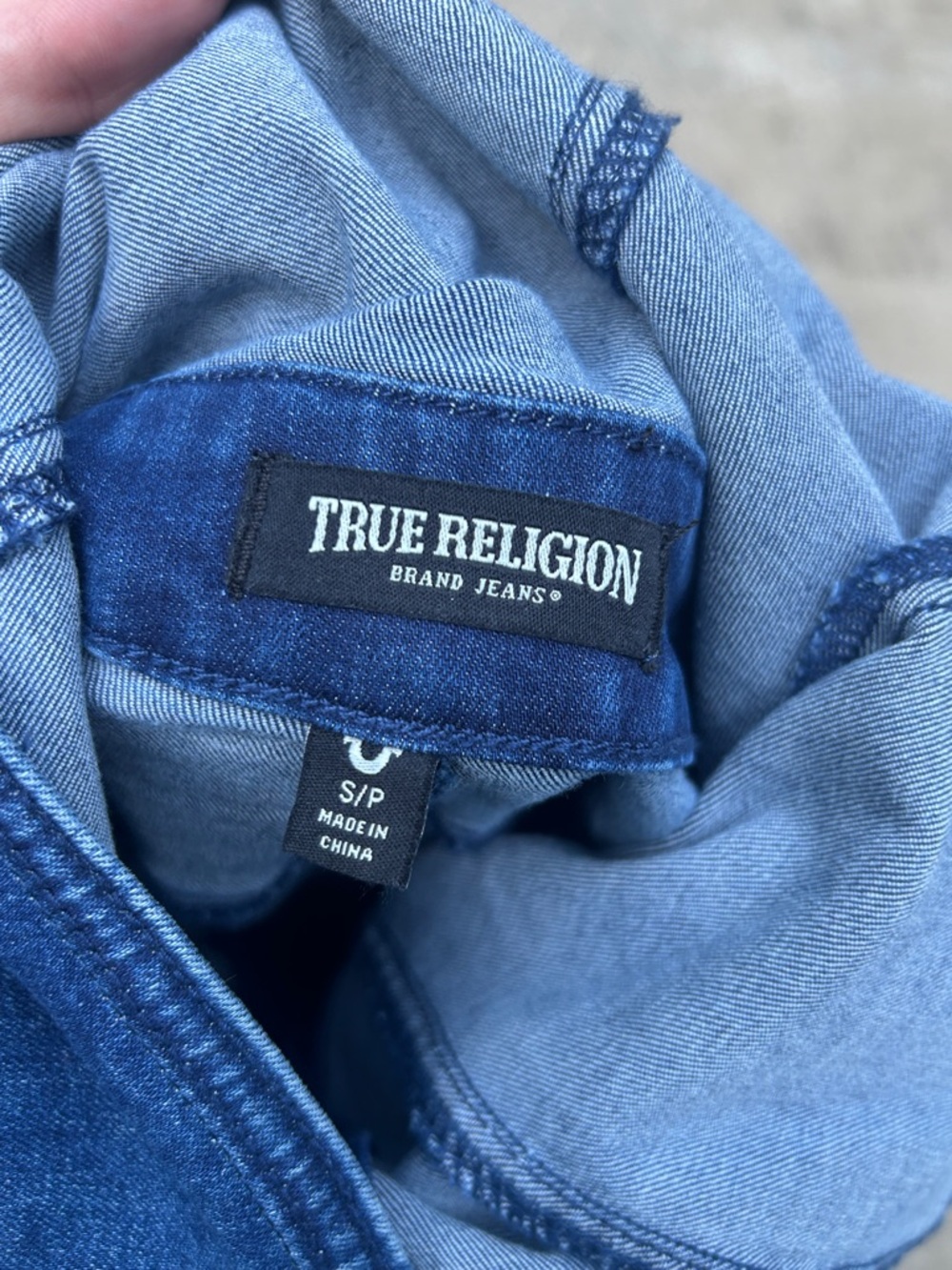 NWT True Religion Dark Blue Denim Halter Jumpsuit with Tie Waist - Picture 9 of 13